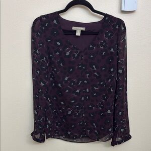 Banana republic Women's Purple Leopard Print Top
